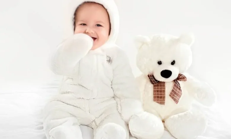 The Bear Design Long Sleeve Baby Jumpsuit